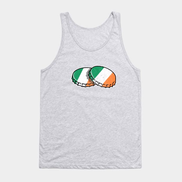 St. Patrick's Day Irish Stout Bottle Caps Tank Top by Hixon House